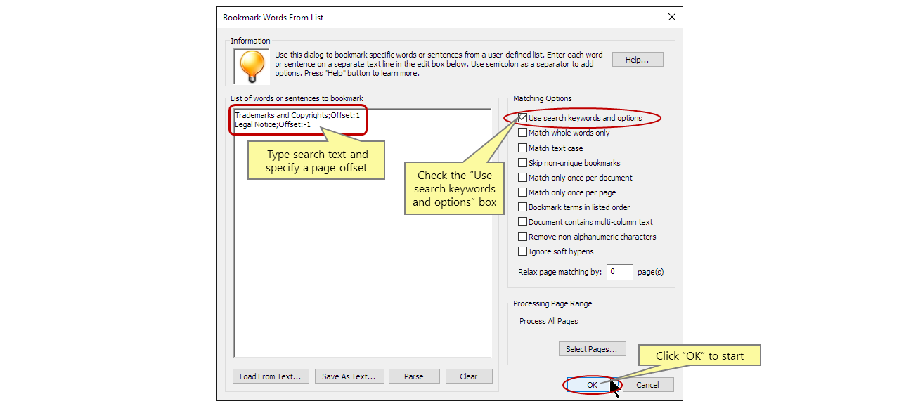 Specifying Page Offset For Bookmarks